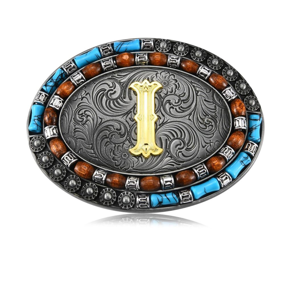 2506 Western Initial Letter ABC to XYZ Belt Buckle, Native American